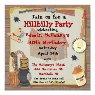hillbilly invitations & announcements zazzle hillbilly_party_invitation rad1ba1128da24009a45c42ccd6766cd5_zk9yv_324?rlvnet=1 hillbilly invitations & announcements zazzle,Hoedown Party Invitations